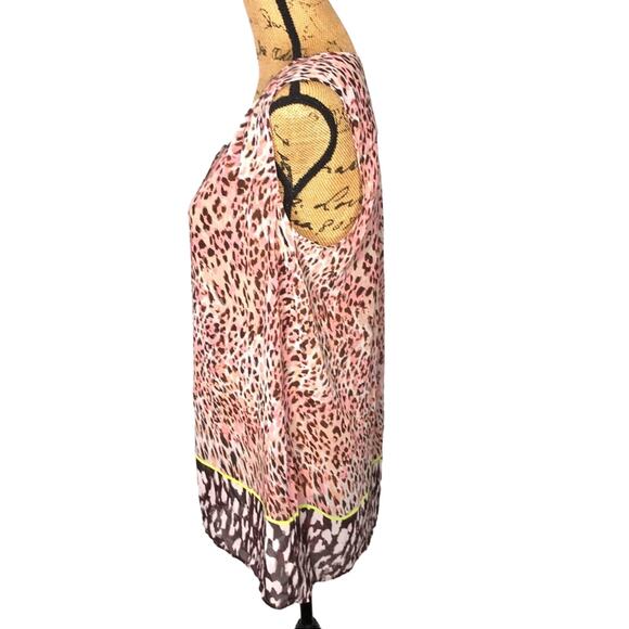 Cabi Size Medium Beguile Semi Sheer Animal Print Tunic-Button Front - Picture 5 of 8